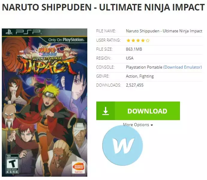 download game naruto shippuden - ultimate ninja impact iso psp