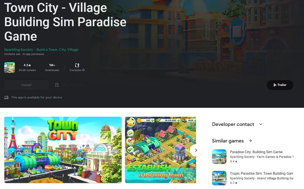 town city village building sim paradise game