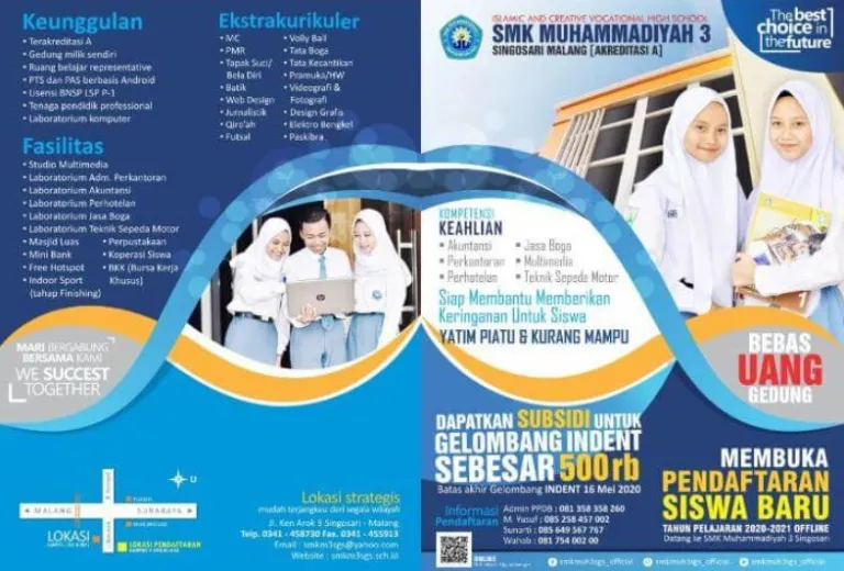 brosur pendidikan pendaftaran SMK