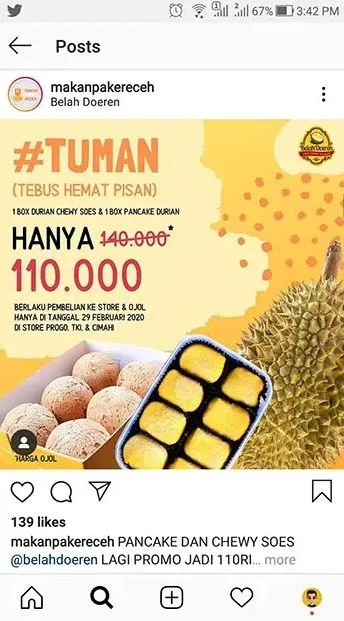 iklan makanan di instagram